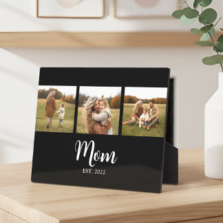 Mom Established Elegant Script Black 3 Photo フォトプラーク