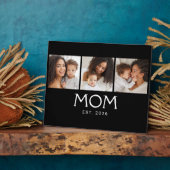 Mom Established Elegant Script Black 3 Photo フォトプラーク (側面)