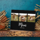 Mom Established Elegant Script Black 3 Photo フォトプラーク (側面)