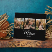 Mom Established Elegant Script Black 3 Photo フォトプラーク (側面)