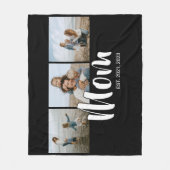 Mom Established Elegant Script Black 3 Photo フリースブランケット (正面)