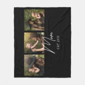 Mom Established Elegant Script Black 3 Photo フリースブランケット (正面)