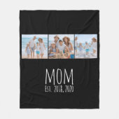 Mom Established Elegant Script Black 3 Photo フリースブランケット (正面)