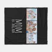Mom Established Elegant Script Black 3 Photo フリースブランケット (正面(横))