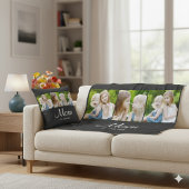 Mom Established Elegant Script Black 3 Photo フリースブランケット