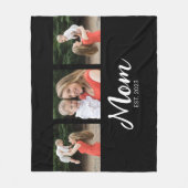 Mom Established Elegant Script Black 3 Photo フリースブランケット (正面)