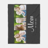Mom Established Elegant Script Black 3 Photo フリースブランケット (正面)