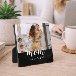 Mom Established Elegant Script Photo フォトプラーク