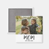 Mom Established Est. Photo Mother's Day マグネット (正面/裏面)
