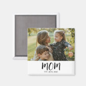 Mom Established Est. Photo Mother's Day マグネット (正面/裏面)