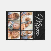 Mom Established Est Trendy 5 Photo Collage フリースブランケット (正面(横))