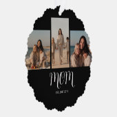 Mom Established Graceful Script Black 3 Photo オーナメントカード (右)