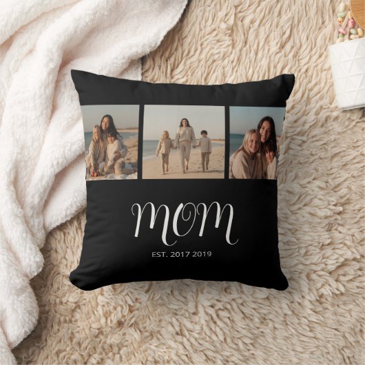Mom Established Graceful Script Black 3 Photo クッション (ブランケット)