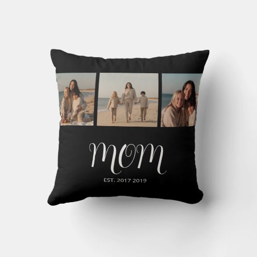 Mom Established Graceful Script Black 3 Photo クッション (裏面)