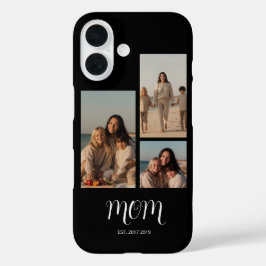 Mom Established Graceful Script Black 3 Photo iPhone 16ケース