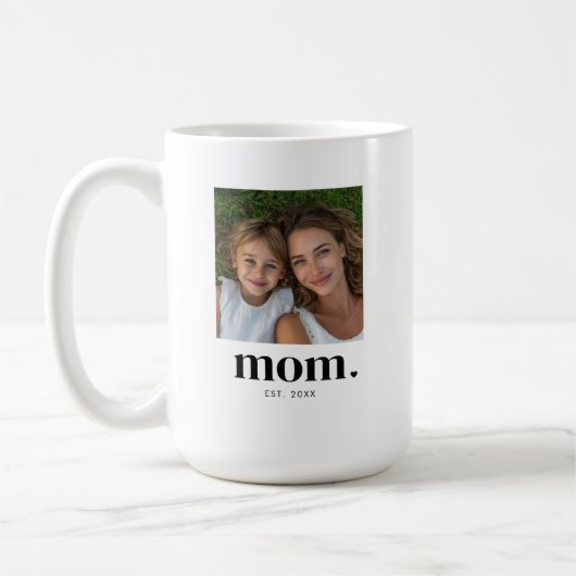 Mom Established Modern Black 2 Photo  コーヒーマグカップ (左)