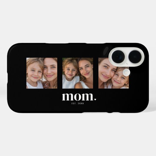 Mom Established Modern Black 3 Photo Case-Mate iPhoneケース (裏面 (横))