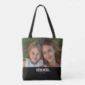 Mom Established Modern Black Photo トートバッグ (裏面)