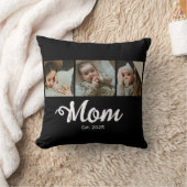 Mom Established Modern Bold Script Black 3 Photo クッション (ブランケット)