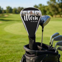 Mom Established Modern Bold Script Black 3 Photo ゴルフヘッドカバー