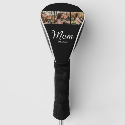 Mom Established Modern Bold Script Black 3 Photo ゴルフヘッドカバー (正面)