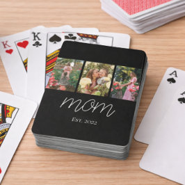 Mom Established Modern Bold Script Black 3 Photo トランプ