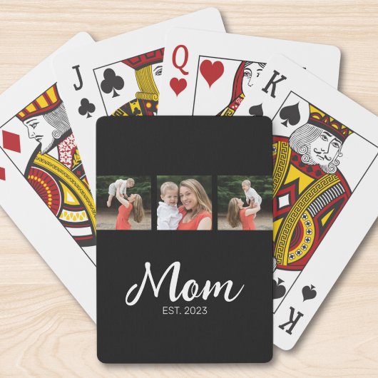 Mom Established Modern Bold Script Black 3 Photo トランプ