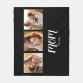 Mom Established Modern Bold Script Black 3 Photo フリースブランケット (正面)