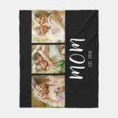 Mom Established Modern Bold Script Black 3 Photo フリースブランケット (正面)