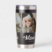 Mom Established Modern Bold Script Black 3 Photo 保温保冷タンブラー (背面)