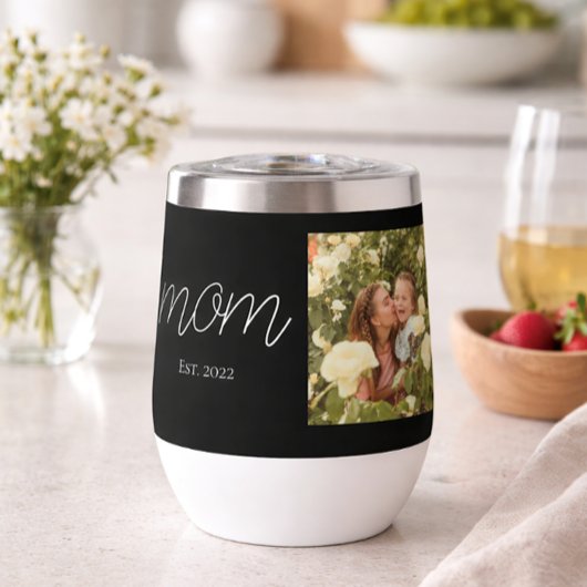 Mom Established Modern Bold Script Black Photo