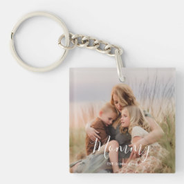 Mom Established Modern Elegant Script Photo  キーホルダー