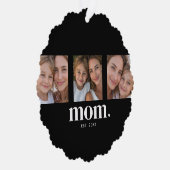 Mom Established Modern Minimal Black 3 Photo オーナメントカード (右)