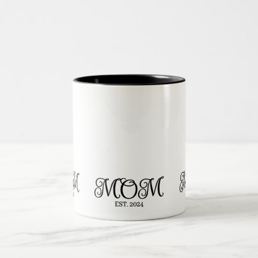 Mom Established Modern Minimal Black Script ツートーンマグカップ (中央)