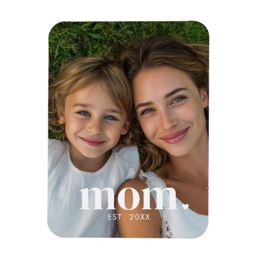 Mom Established Modern Minimal Photo マグネット (縦)