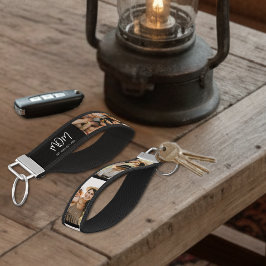 Mom Established Modern Script 3 Photo リストバンドキーホルダー