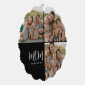 Mom Established Modern Script Black 3 Photo オーナメントカード (右)