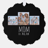 Mom Established Modern Script Black 3 Photo  オーナメントカード (裏面)