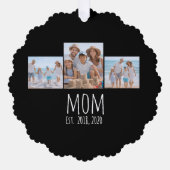 Mom Established Modern Script Black 3 Photo  オーナメントカード (正面)