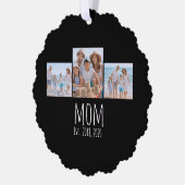 Mom Established Modern Script Black 3 Photo  オーナメントカード (左)