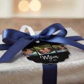 Mom Established Modern Script Black 3 Photo  オーナメントカード