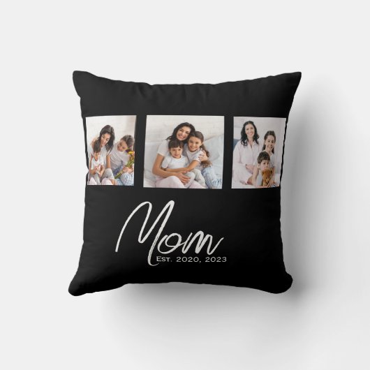 Mom Established Modern Script Black 3 Photo クッション (裏面)