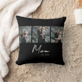 Mom Established Modern Script Black 3 Photo クッション (ブランケット)
