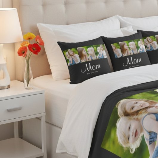 Mom Established Modern Script Black 3 Photo クッション