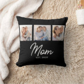 Mom Established Modern Script Black 3 Photo クッション (ブランケット)