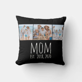 Mom Established Modern Script Black 3 Photo クッション