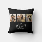 Mom Established Modern Script Black 3 Photo クッション (正面)