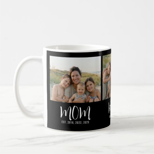Mom Established Modern Script Black 3 Photo コーヒーマグカップ (左)