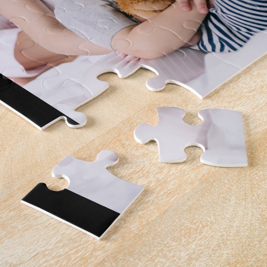 Mom Established Modern Script Black 3 Photo ジグソーパズル (側面)