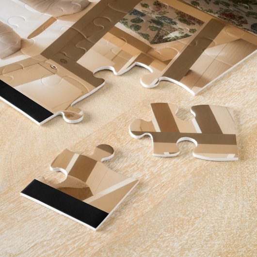 Mom Established Modern Script Black 3 Photo ジグソーパズル (側面)